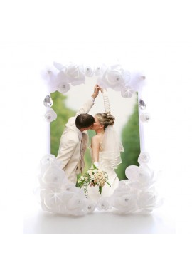 Support Cadre Photo Menu Fleur Strass Mariage