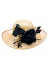 Chapeau Flèche Plume Fleur Tulle Mariage Marron / Noir