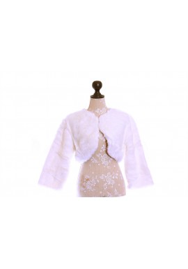 Etole Boléro Veste Mariage Manches 3/4 Fourrure Blanc