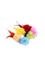 Pince Mariage Fleur Plumes Tissu Scintillant (Bleu, Rose, Jaune,..