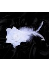 Pince Mariage Fleur Tissu Scintillant Blanc