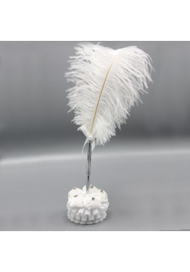 Porte Stylo Plume Mariage Blanc Noeud Perle