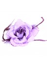Broche Pince Elastique Mariage Fleur Tissu Scintillants Violet