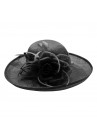 Chapeau Capeline Mariage Voilette Fleur Plume Noir