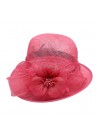 Chapeau Capeline Mariage Noeud Fleur Marguerite Rose