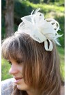 Chapeau Double Fleur Bibi Peigne Mariage Plumes Perles Ivoire