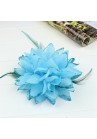 Pince Broche Elastique Mariage Fleur Tulle et Dentelle Scintillants Bleu