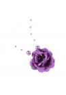 Pince Mariage Fleur Tissu Perlés Violet
