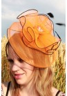 Mini Chapeau Mariage Bibi Orange Liseré Noir