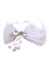 Pince Mariage Tulle Strass Perles Scintillant Blanc