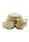 Chapeau Capeline Mariage Ceremonie Sinamay Marron 