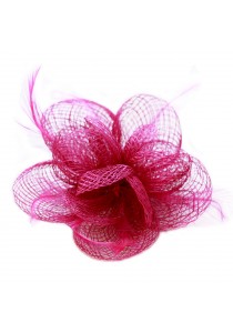 Pince Broche Mariage Petales Fleur Plumes Violet