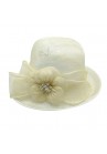 Chapeau Capeline Mariage Noeud Fleur Marguerite Ivoire