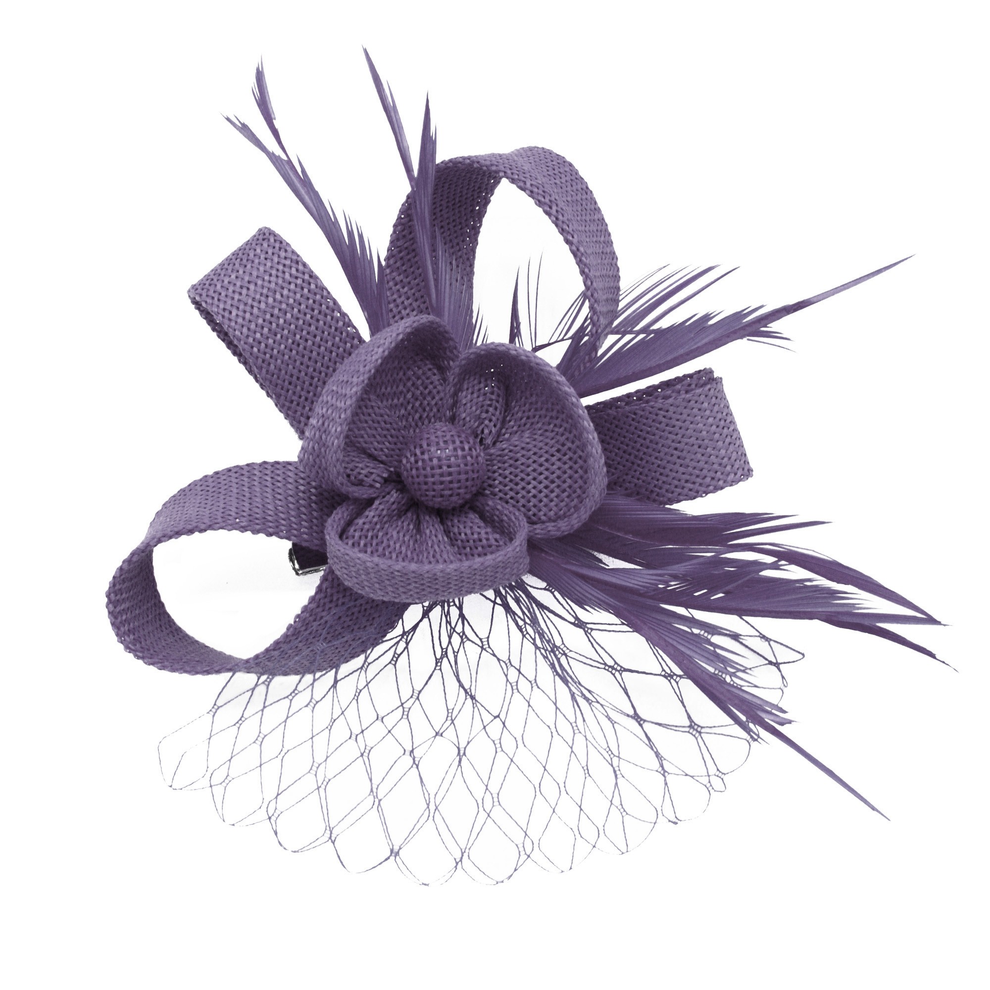 Broche Pince à Cheveux Fleur En Similicuir Violet/lilas - Pour Mariage Ou Soirée - Bijou Fantaisie