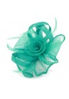 Pince Broche Mariage Fleur Plumes Panier Noeuds Bleu Turquoise