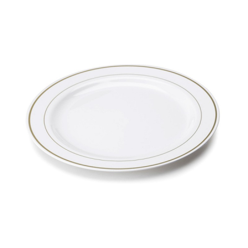 Assiettes jetables Blanches Dorées - Mariage EVJF – Lital Bride