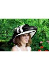 Chapeau Capeline Mariage Ceremonie Plume Sinamay Ivoire / Noir