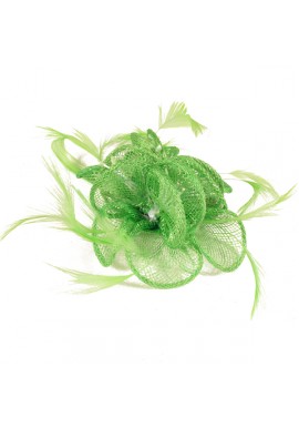  Pince Broche Mariage Fleurs Sinamay Vert