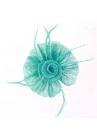 Pince Broche Mariage Fleur Lotus Bleu turquoise