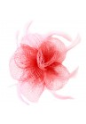 Pince Broche Mariage Petales Fleur Plumes Rose Corail