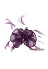  Pince Broche Mariage Fleurs Sinamay Violet