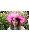 Chapeau Noeud Mariage Capeline Rose Fushia