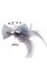 Pince Mariage Tulle Strass Perles Scintillant Gris
