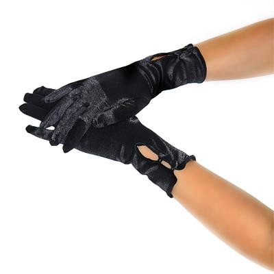 Gants Courts En Satin Pour Femme, Longueur Poignet, Perles, Gants De Mariage, Uniforme D'opéra, Banquet, Thé, Robe De Smoking Années 1920, Blanc, Medium