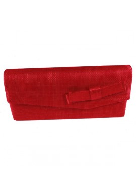 Sac Pochette Mariage Noeud Sinamay Rouge