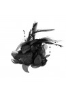 Pince Broche Mariage Fleur Organza Perlés Plumes Noir