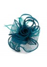 Pince Broche Mariage Fleur Plumes Panier Noeuds Bleu / Vert