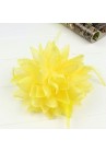 Pince Broche Elastique Mariage Fleur Tulle et Dentelle Scintillants Jaune