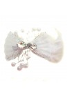 Pince Mariage Tulle Strass Perles Scintillant Ivoire