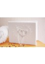 Livre d'Or Mariage Blanc Coeur Strass Broderie 