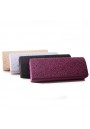 Pochette Mariage Satin Nuage Etoile Strass (Noir, Argent, Violet, Or)