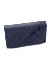 Sac Pochette Mariage Ruban Noeud Sinamay  Bleu Marine