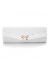 Pochette Mariage Satin Noeud Paquet Cadeau Blanc