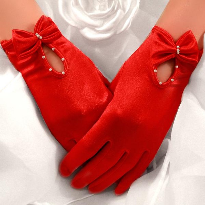 9  Poignet Longueur Extensible Satin Faux Perle Gants pour Mariage Bal  Habillé