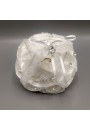 Porte-alliances Rond Fleurs Torsadé Strass Blanc
