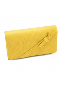 Sac Pochette Mariage Ruban Noeud Sinamay  Jaune