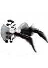 Pince Mariage Tulle Strass Perles Scintillant Noir