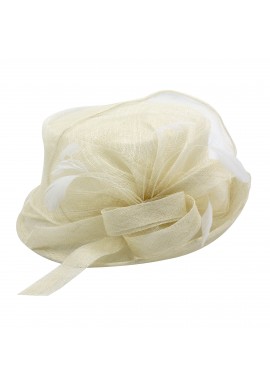 Chapeau Mariage Noeud Fleur Julia Plume Ivoire