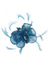  Pince Broche Mariage Fleurs Sinamay Bleu