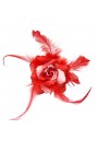 Broche Chouchou Mariage Fleur Tissu Scintillant (Blanc, Noir, Orange, Rouge, Beige)