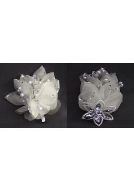 Ensemble Pince Broche Mariage Fleur Strass Ivoire