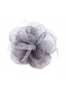 Pince Broche Mariage Petales Fleur Plumes Gris