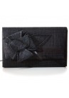 Sac Pochette Mariage Noeud Fleur Sinamay NOir