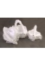 Lot 3 Corbeilles Coeur Pétales Riz Mariage Plumes