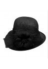 Chapeau Capeline Mariage Noeud Fleur Marguerite Noir