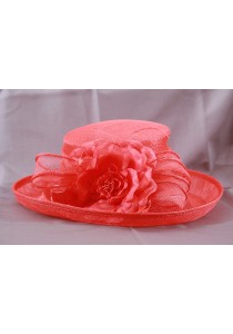 Chapeau Fleur Marguerite Mariage Rose Corail